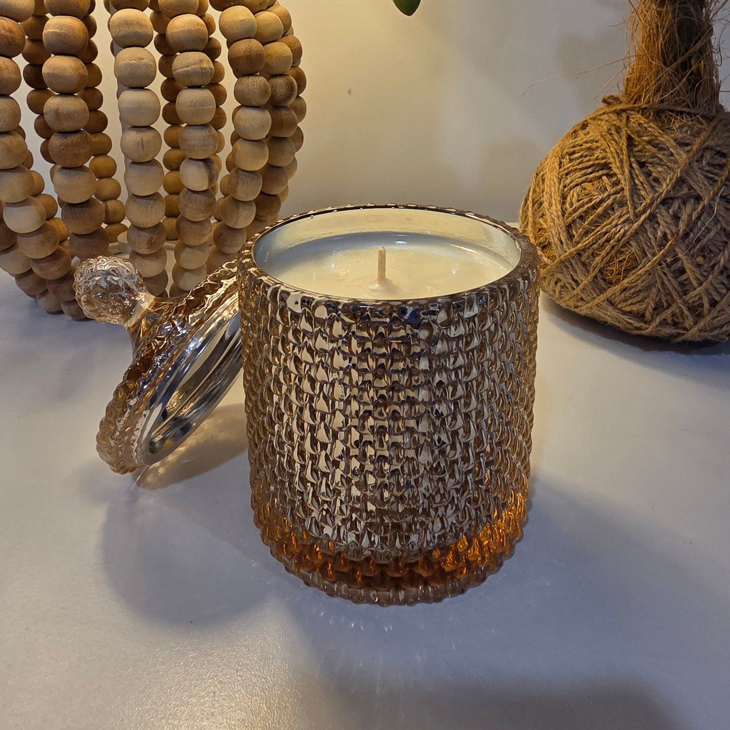 250ml Glass Geo Candle - Champagne