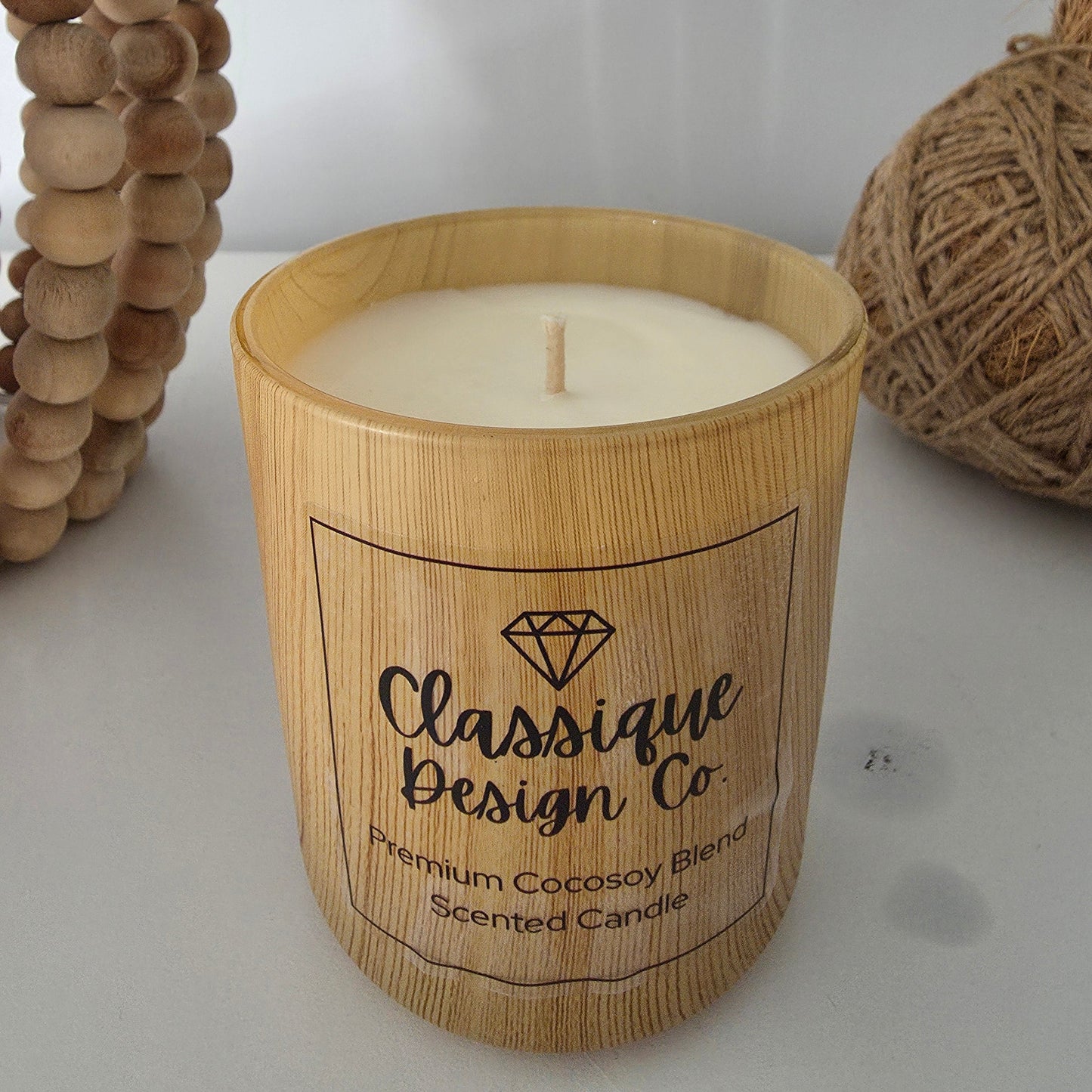 200ml Woodgrain Glass Candle