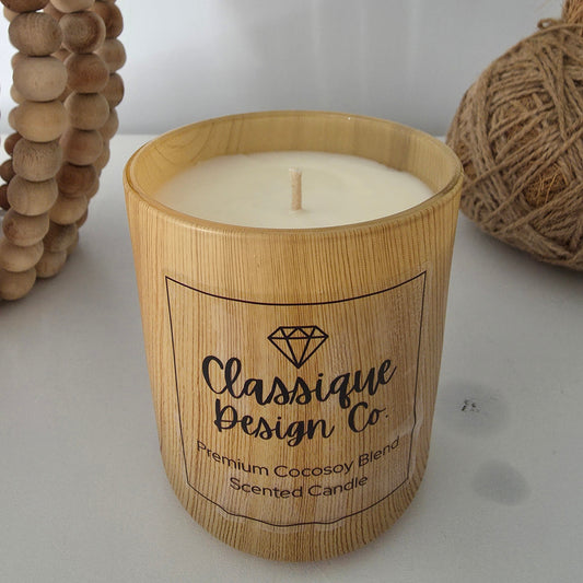 200ml Woodgrain Glass Candle