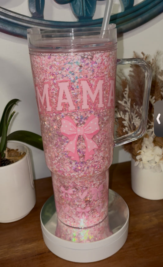 40oz Stanley Style Snow Globe Tumbler