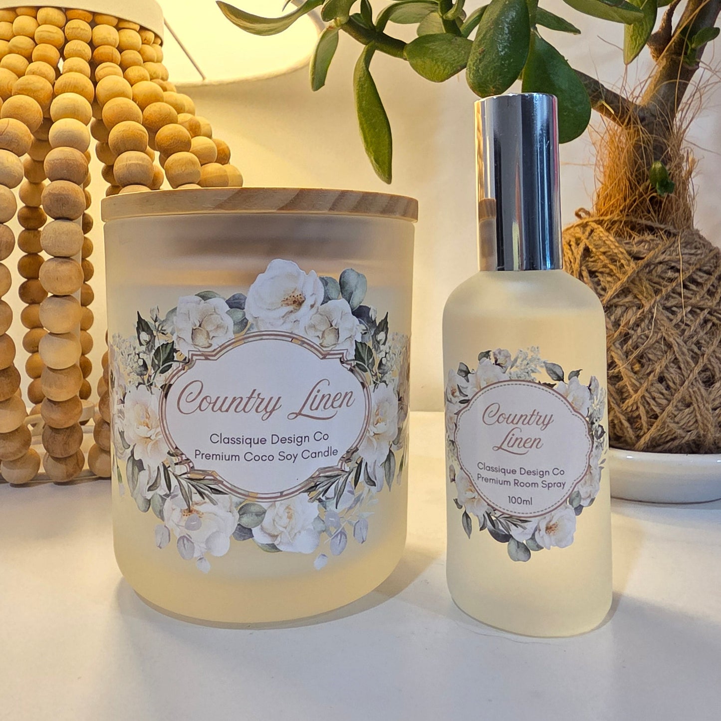Country Linen 'Floral' Collection Candle 400ml