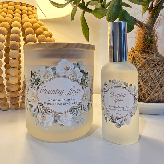 Country Linen 'Floral' Collection Candle 400ml