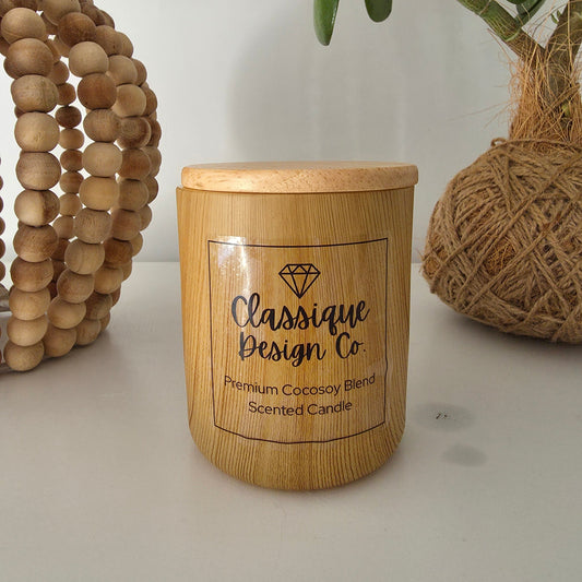 200ml Woodgrain Glass Candle