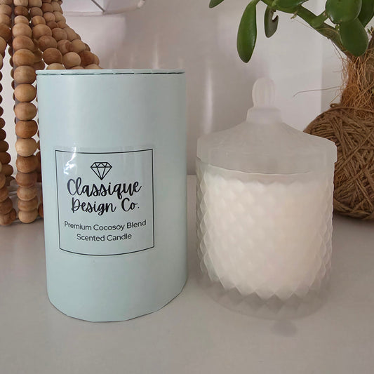 250ml Glass Geo Candle - Frosted