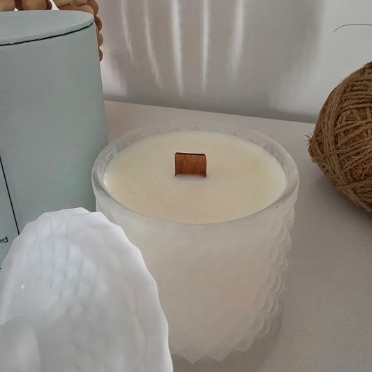 250ml Glass Geo Candle - Frosted