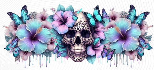 Purple & Aqua Leopard Skull Wrap