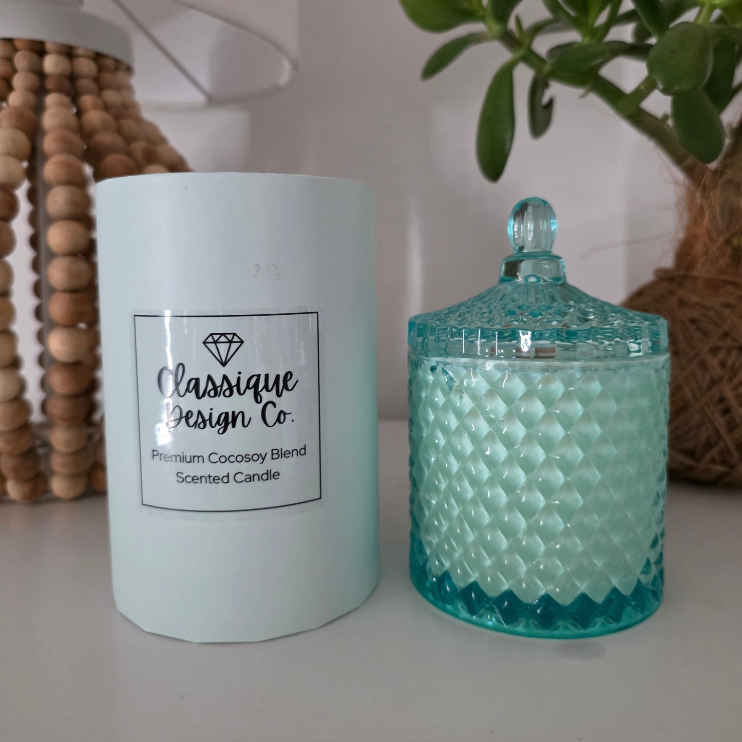 250ml Glass Geo Candle - Lagoon