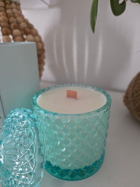 250ml Glass Geo Candle - Lagoon
