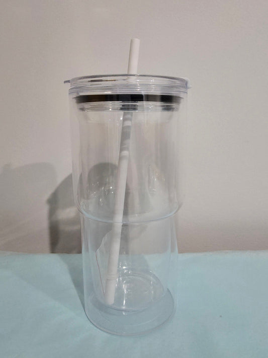24oz Stanley Style Snow Globe Tumbler